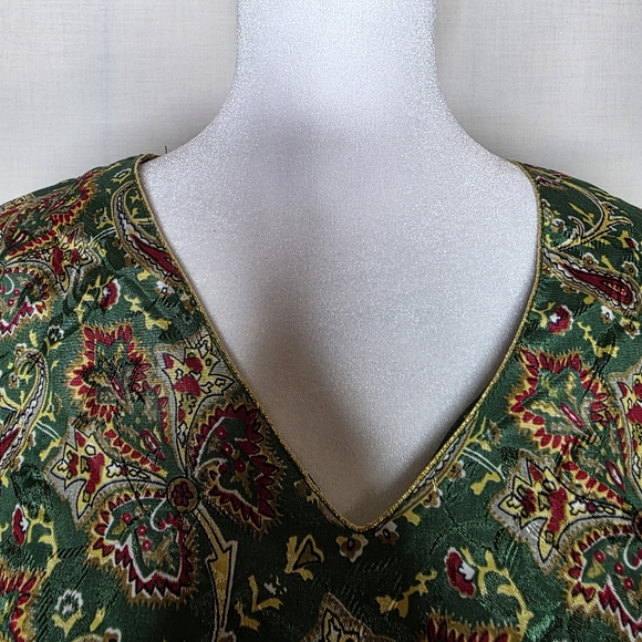 Naqui New York Womens Caftan Tunic Top Floral Boho Top Only Size Large - Picture 5 of 7